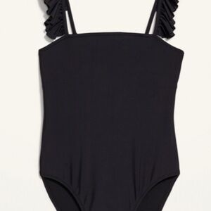 Old Navy Women’s Square-Neck Ruffled Strap French-Cut One-Piece Swimsuit NWT